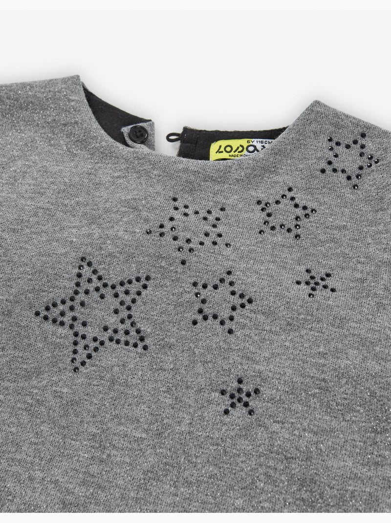 Robe bi-matière avec jupe en tulle Gris - Kiabi