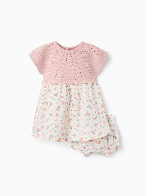 Robe bi-matière avec motif floral - Kiabi Robe bi-matière avec motif floral - Kiabi