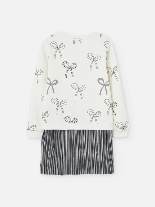 Robe bi-matière avec motif noeud - Kiabi