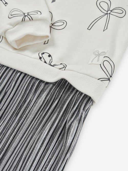 Robe bi-matière avec motif noeud - Kiabi