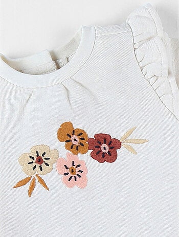 Robe bi-matière, fleurs Noukie's