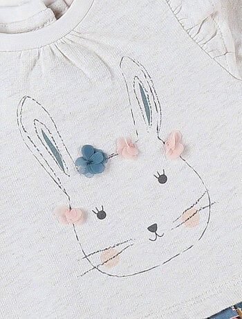 Robe bi-matière, lapin Noukie's
