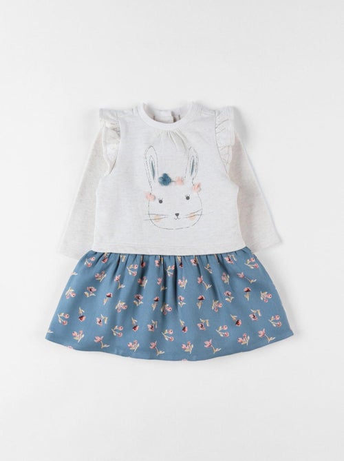 Robe bi-matière, lapin Noukie's - Kiabi