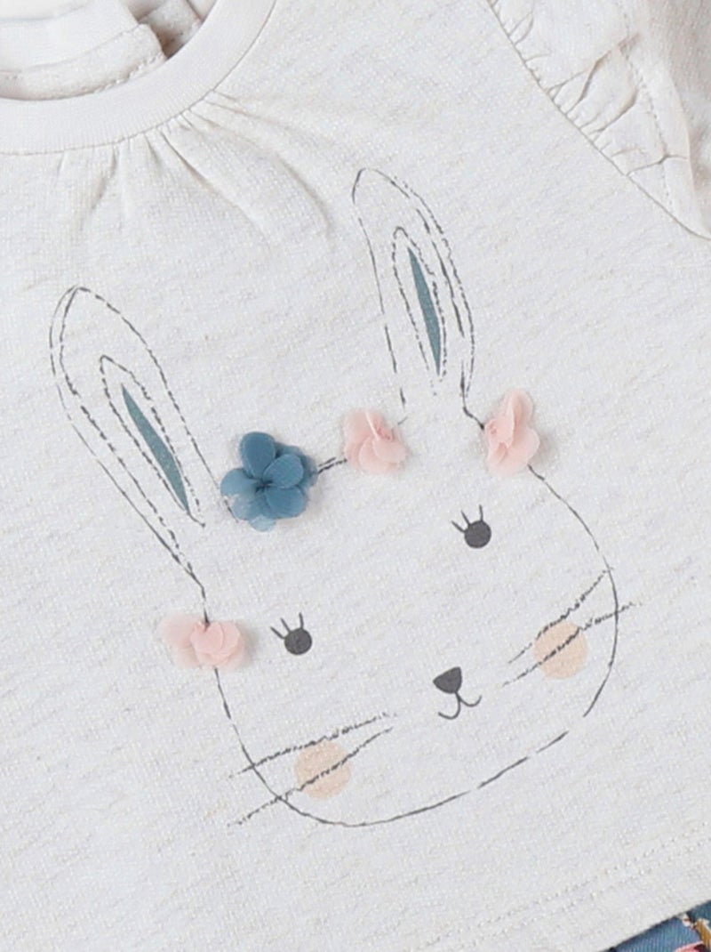 Robe bi-matière, lapin Noukie's Beige - Kiabi