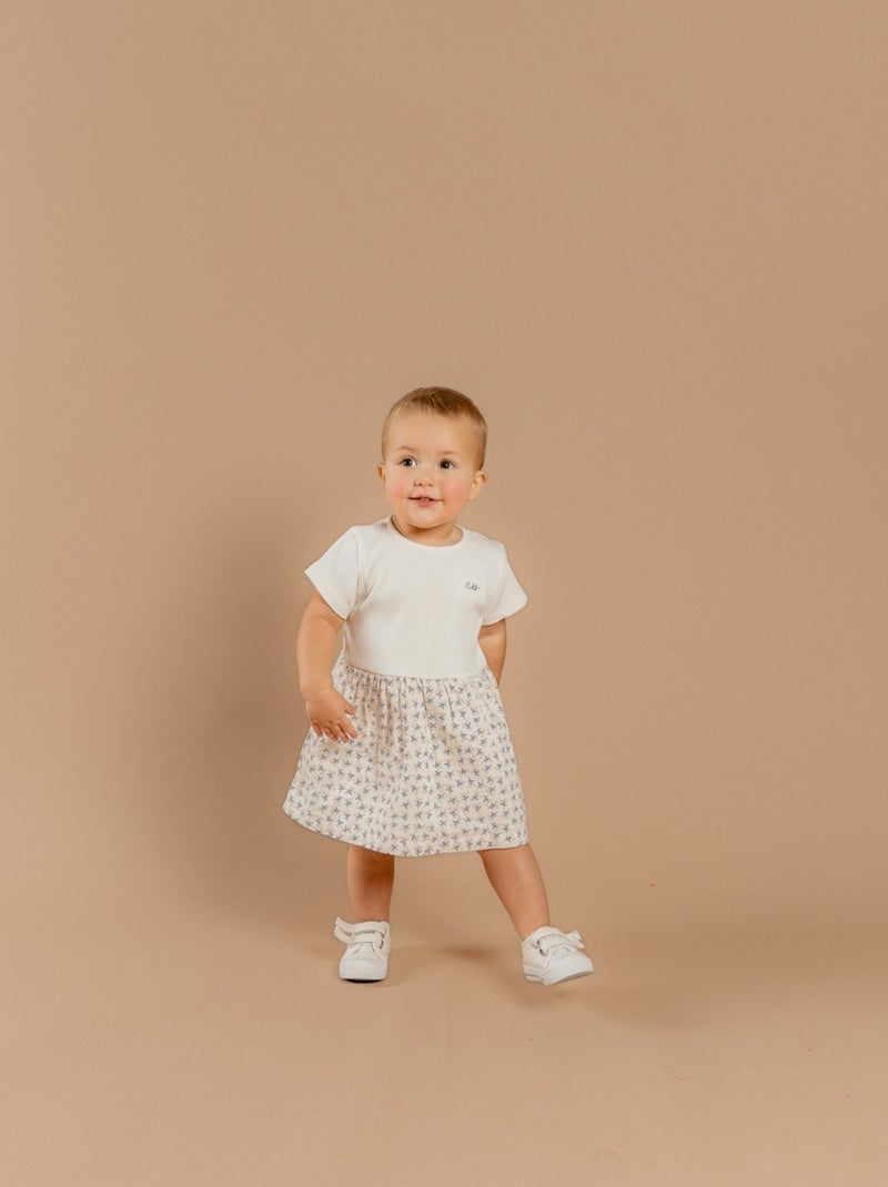 Robe, bi-matière Noukie's Blanc - Kiabi
