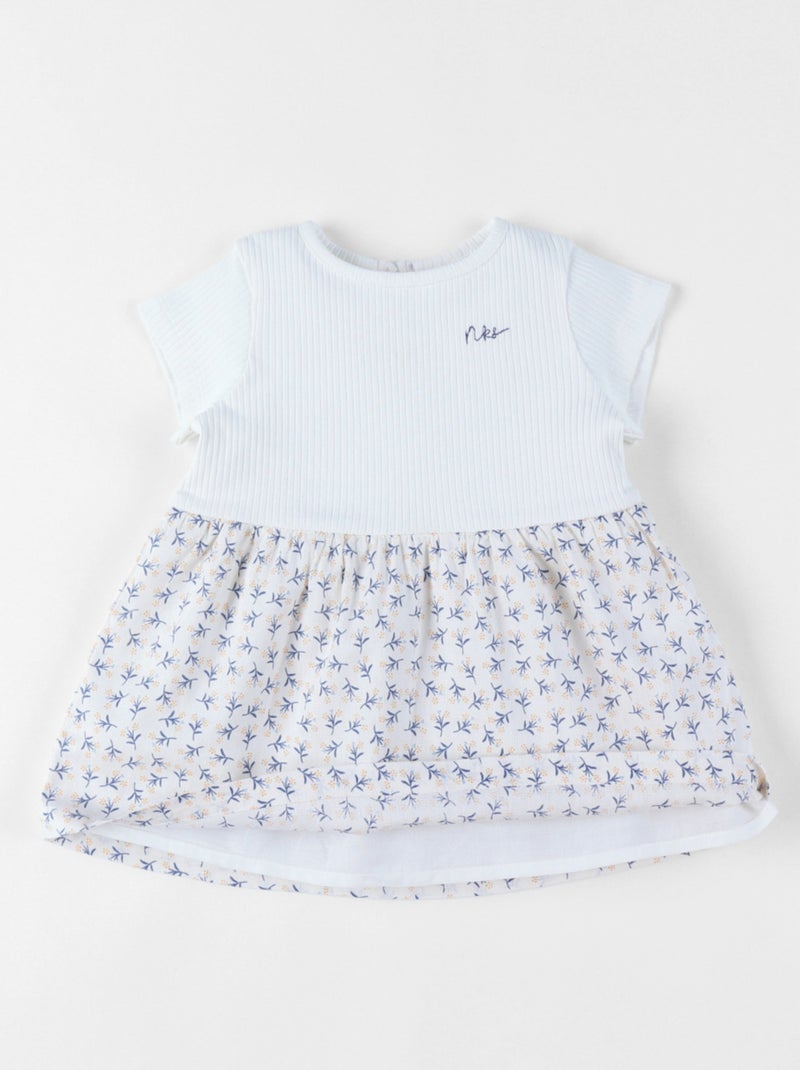 Robe, bi-matière Noukie's Blanc - Kiabi