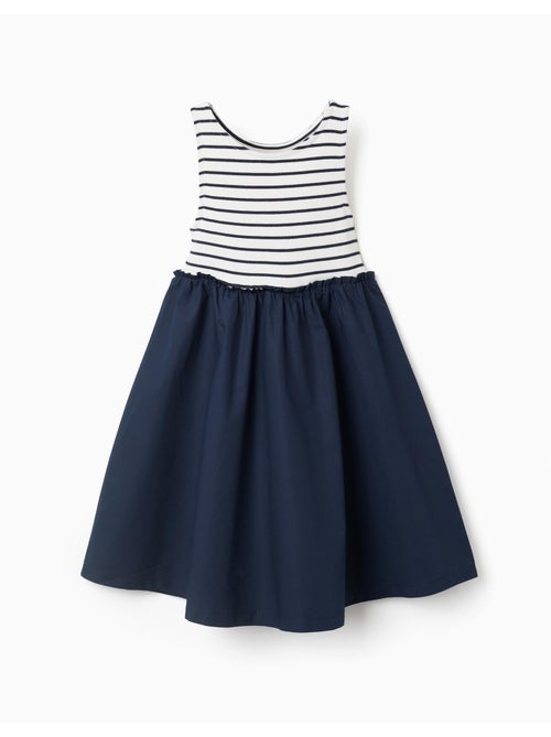 Robe bi-matière sans manches à rayures - Kiabi