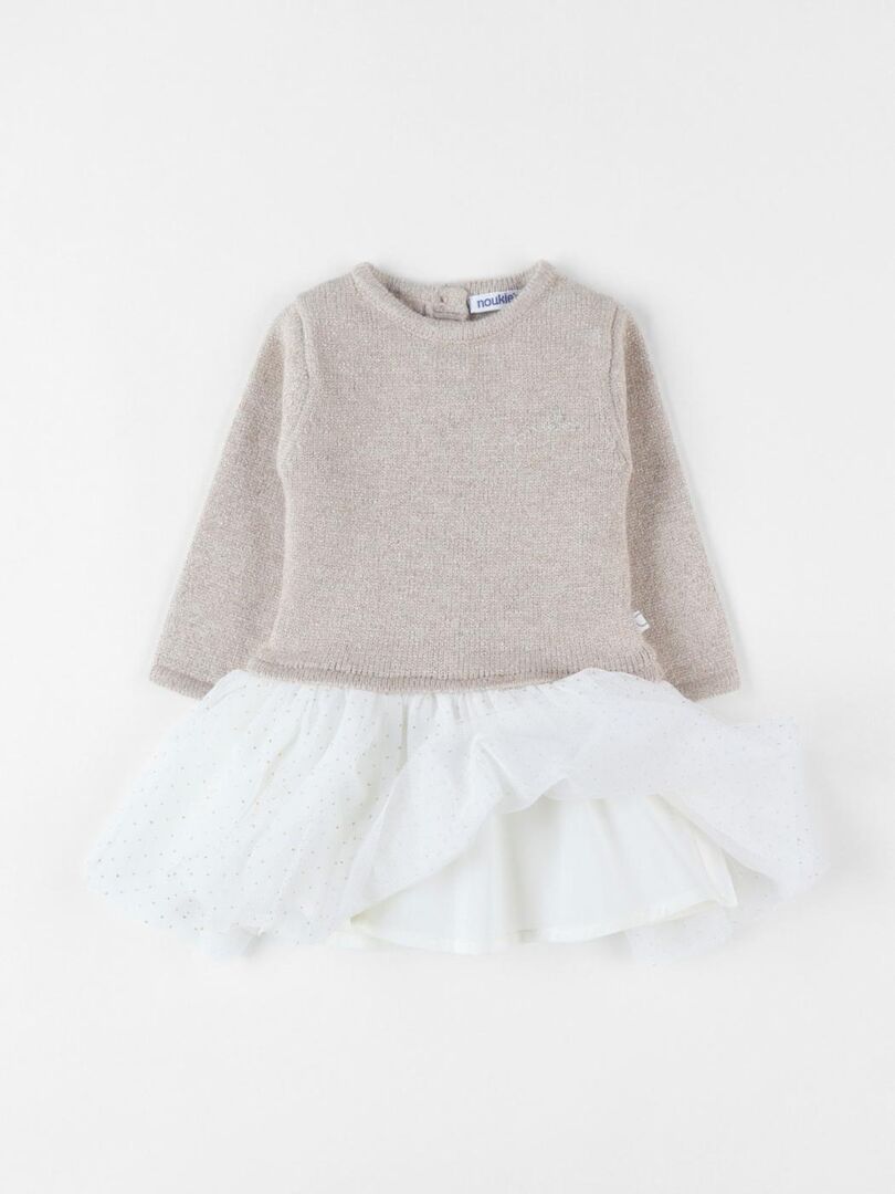 Robe Bi-matière Fille à Suivre - Modèle Genève, Taille 38, Rouge, Longueur Genou - Occasion Très Bon état
