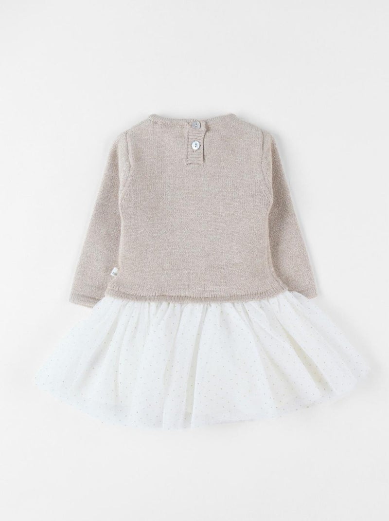 Robe bi-matière, tricot lurex Noukie's Beige - Kiabi