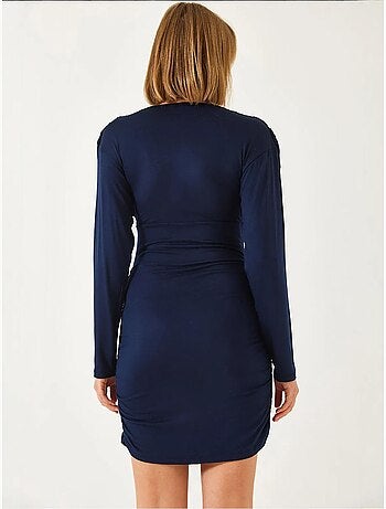 Robe bianco avec côtés froncés lucci