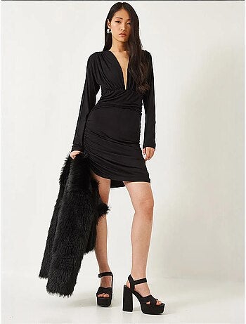 Robe bianco avec côtés froncés lucci
