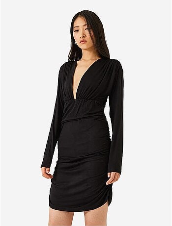 Robe bianco avec côtés froncés lucci