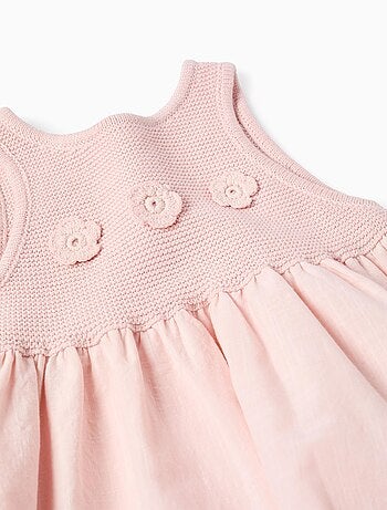 Robe Bimatière avec Fleurs en Crochet