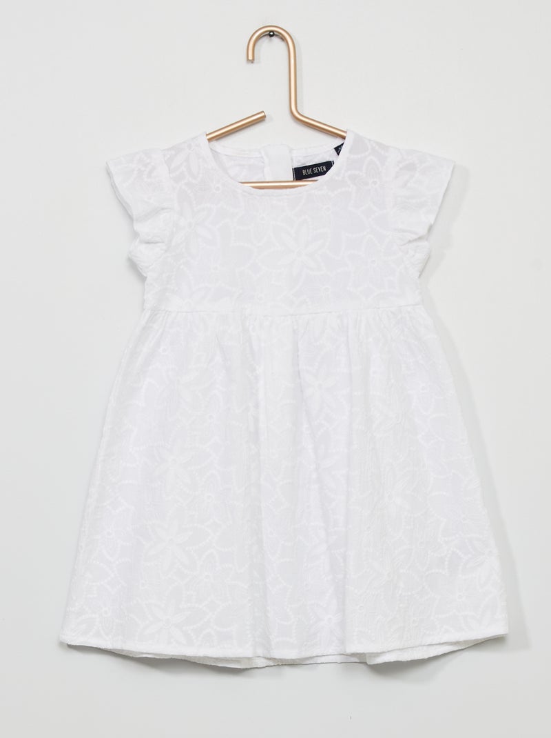 Robe blanche en dentelle blanc - Kiabi