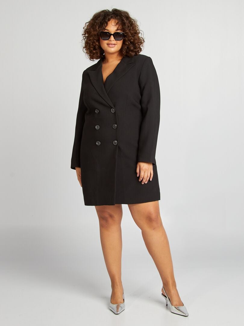 Robe blazer unie noir - Kiabi