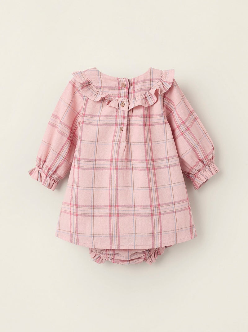 Robe + Bloomer à Carreaux Rose - Kiabi