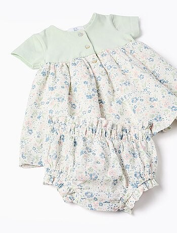 Robe + Bloomer à Motif Foral