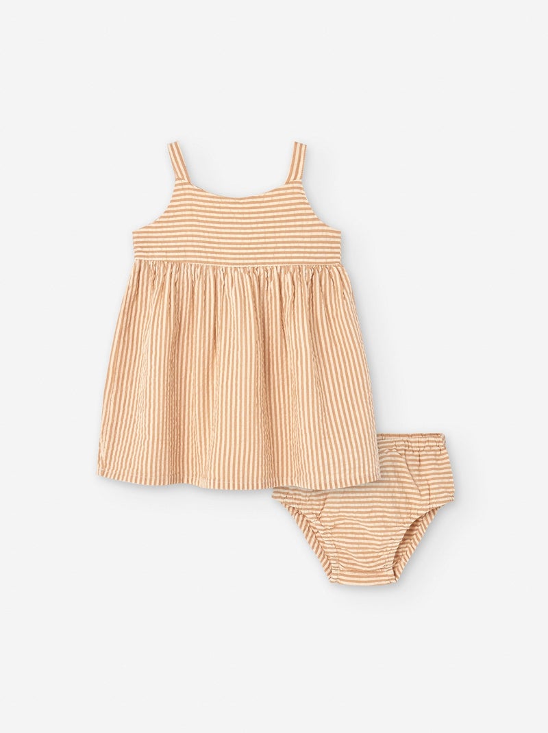 Robe + Bloomer à Rayures en Seersucker Blanc - Kiabi