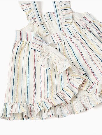 Robe + bloomer à rayures ethniques B&S