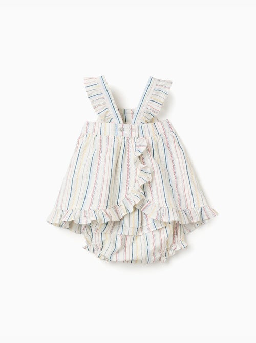 Robe + bloomer à rayures ethniques B&S - Kiabi