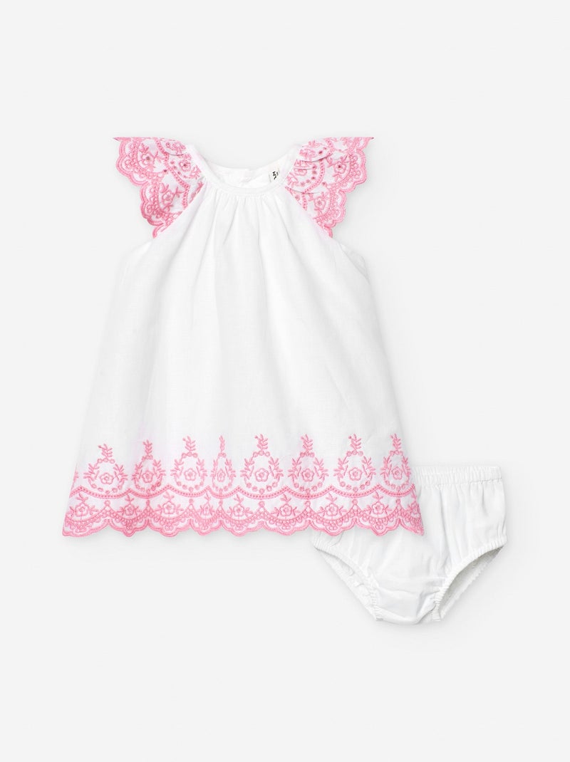 Robe + Bloomer avec Broderies Blanc - Kiabi