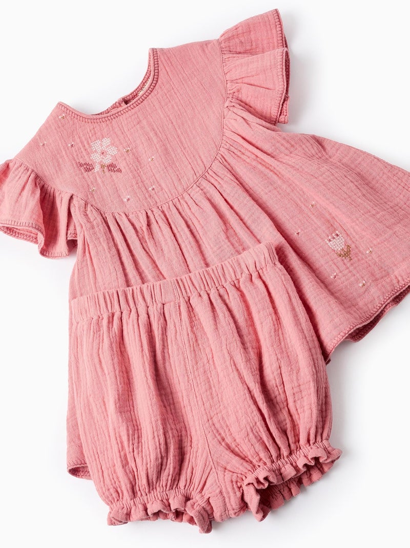Robe + Bloomer avec Point de Croix Rose clair - Kiabi