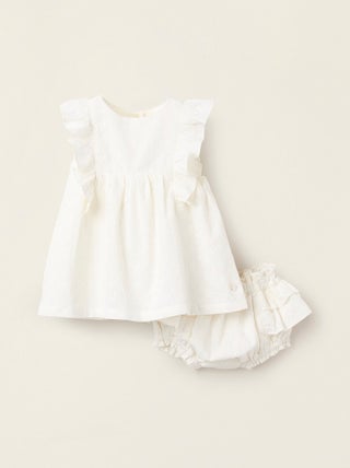 Robe + Bloomer avec Volants/Broderies