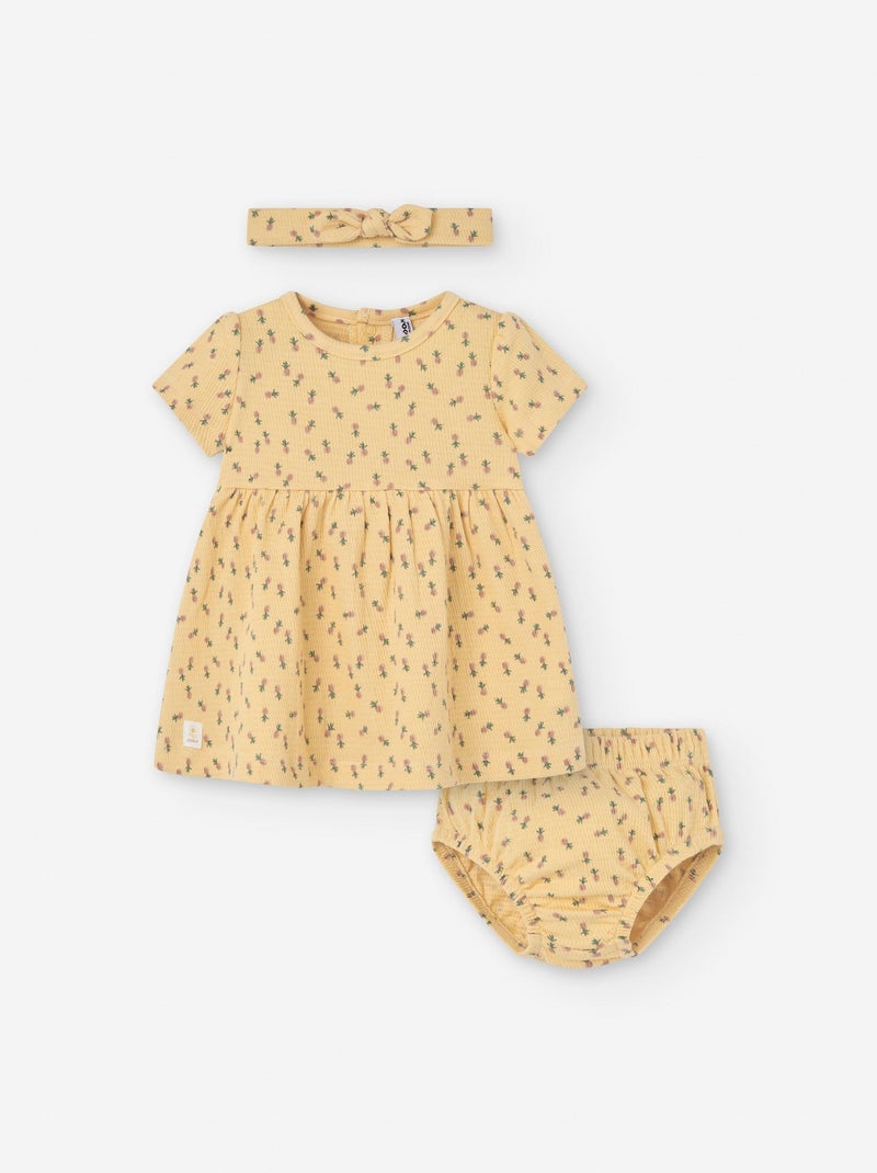 Robe + Bloomer + Bandeau Jaune clair - Kiabi