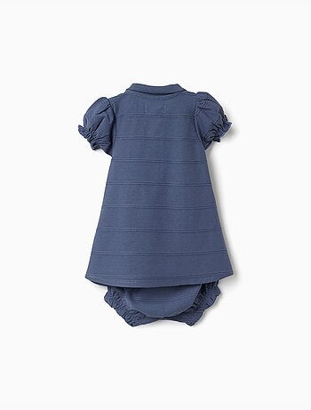 Robe + bloomer en coton avec lignes embossées B&S