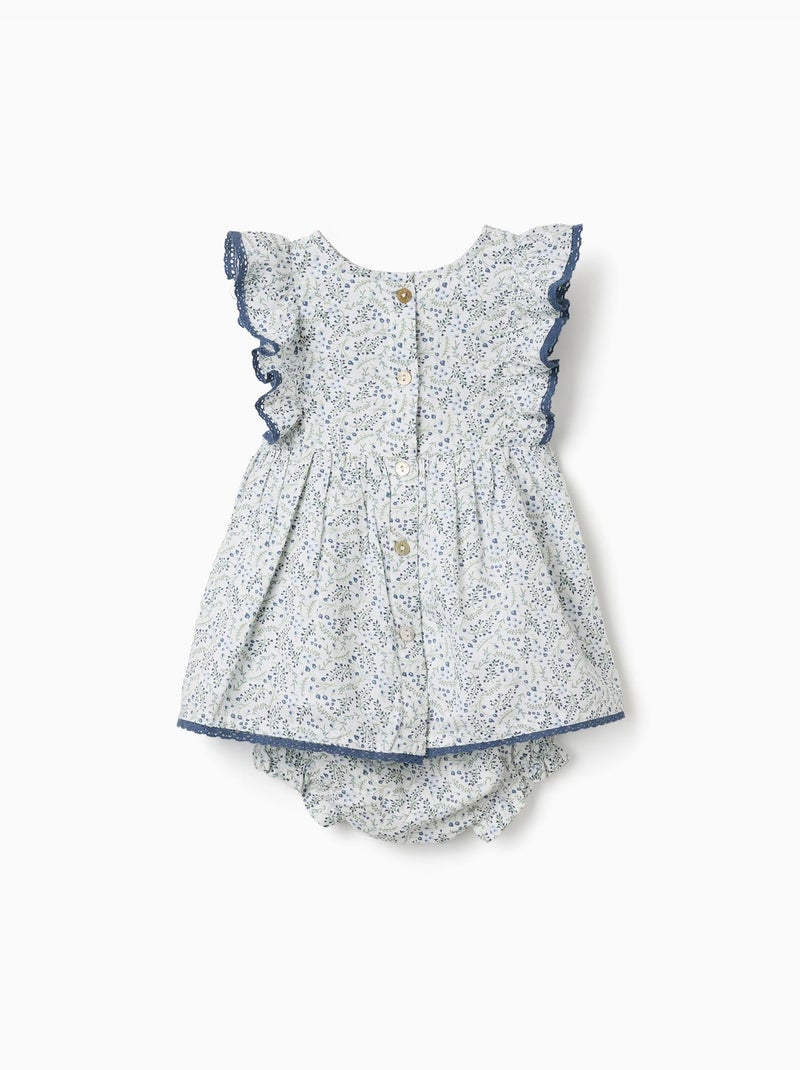 Robe + bloomer en coton avec motif floral You&Me Beige clair - Kiabi