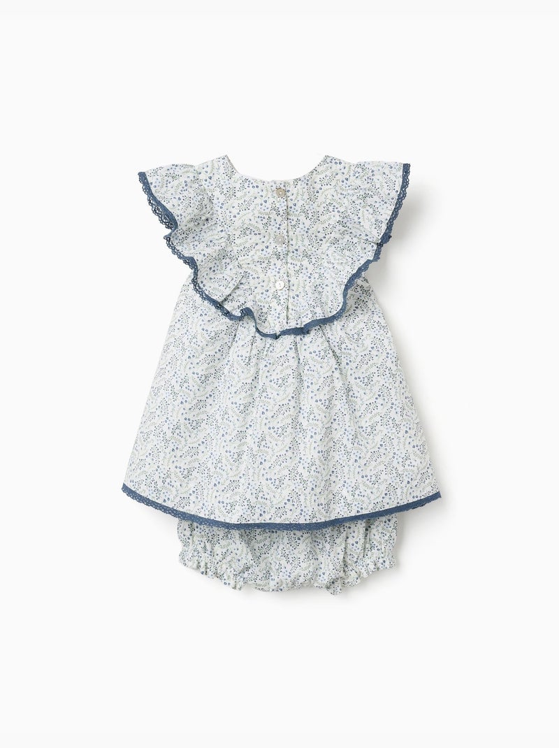 Robe + bloomer en coton avec motif floral You&Me Beige clair - Kiabi