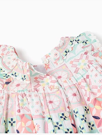 Robe + bloomer en coton avec motif mosaïque