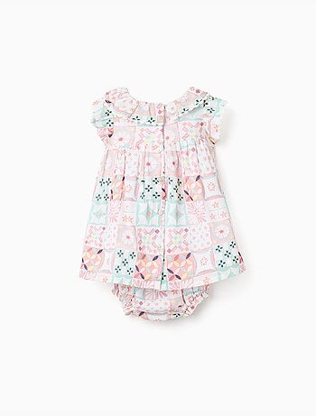 Robe + bloomer en coton avec motif mosaïque