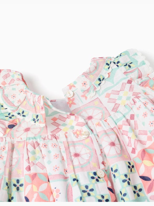 Robe + bloomer en coton avec motif mosaïque - Kiabi