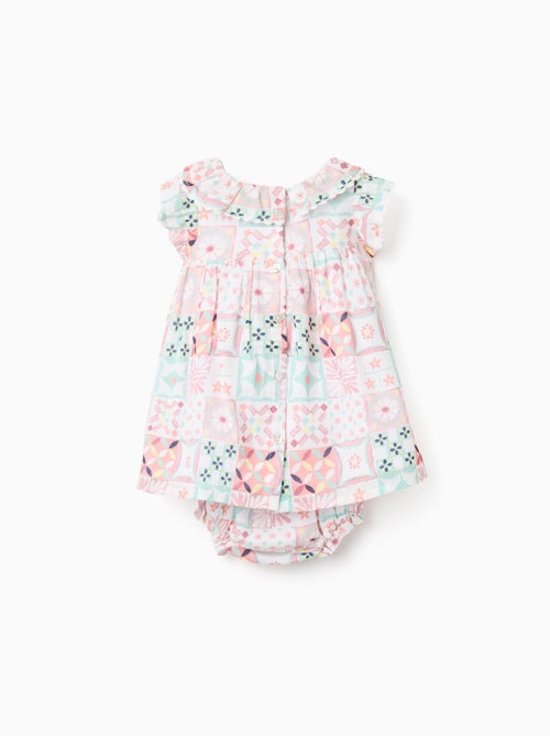 Robe + bloomer en coton avec motif mosaïque - Kiabi