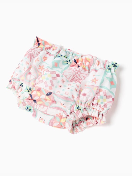 Robe + bloomer en coton avec motif mosaïque - Kiabi