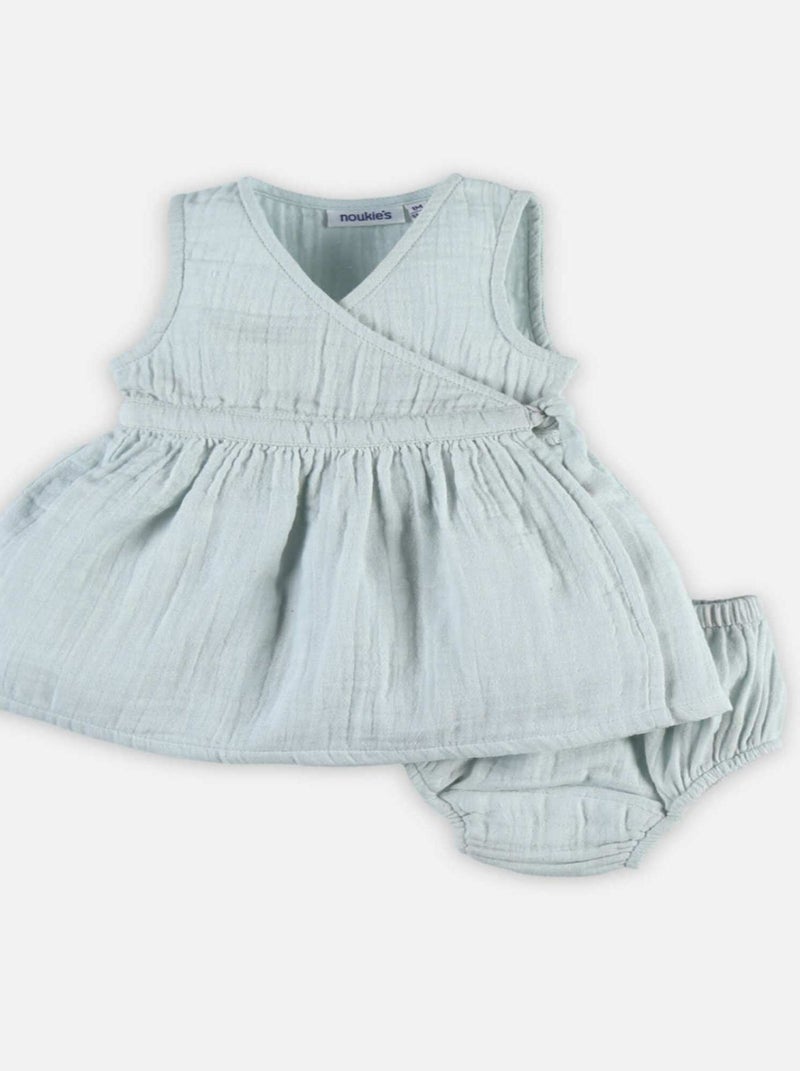 Robe + bloomer en coton BIO, - Noukie's Bleu - Kiabi