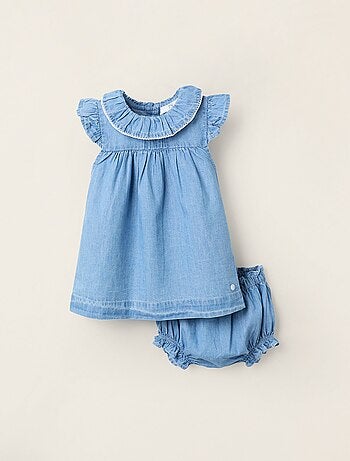 Robe + Bloomer en Jean avec Volants