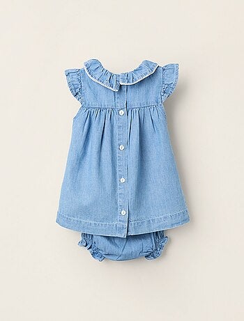 Robe + Bloomer en Jean avec Volants