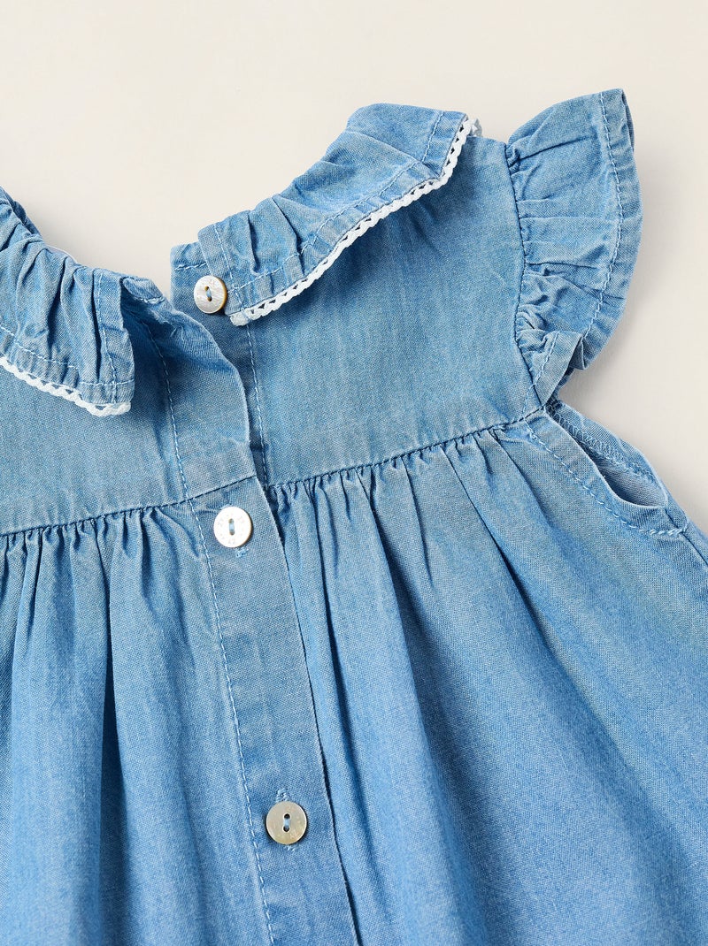 Robe + Bloomer en Jean avec Volants Bleu clair - Kiabi