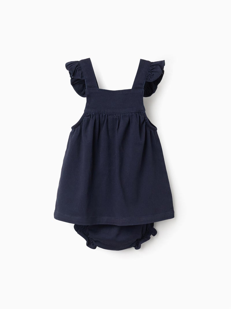 Robe + Bloomer en Sergé Bleu foncé - Kiabi