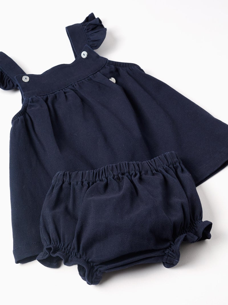 Robe + Bloomer en Sergé Bleu foncé - Kiabi