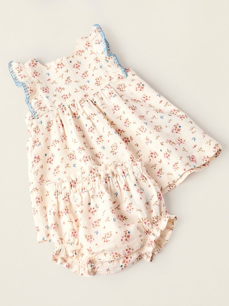 Robe + Bloomer Floral Beige - Kiabi