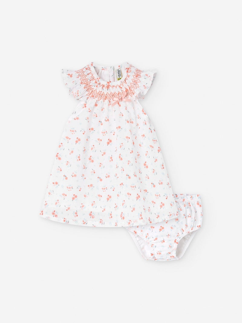 Robe + Bloomer Floral Blanc Ecru - Kiabi
