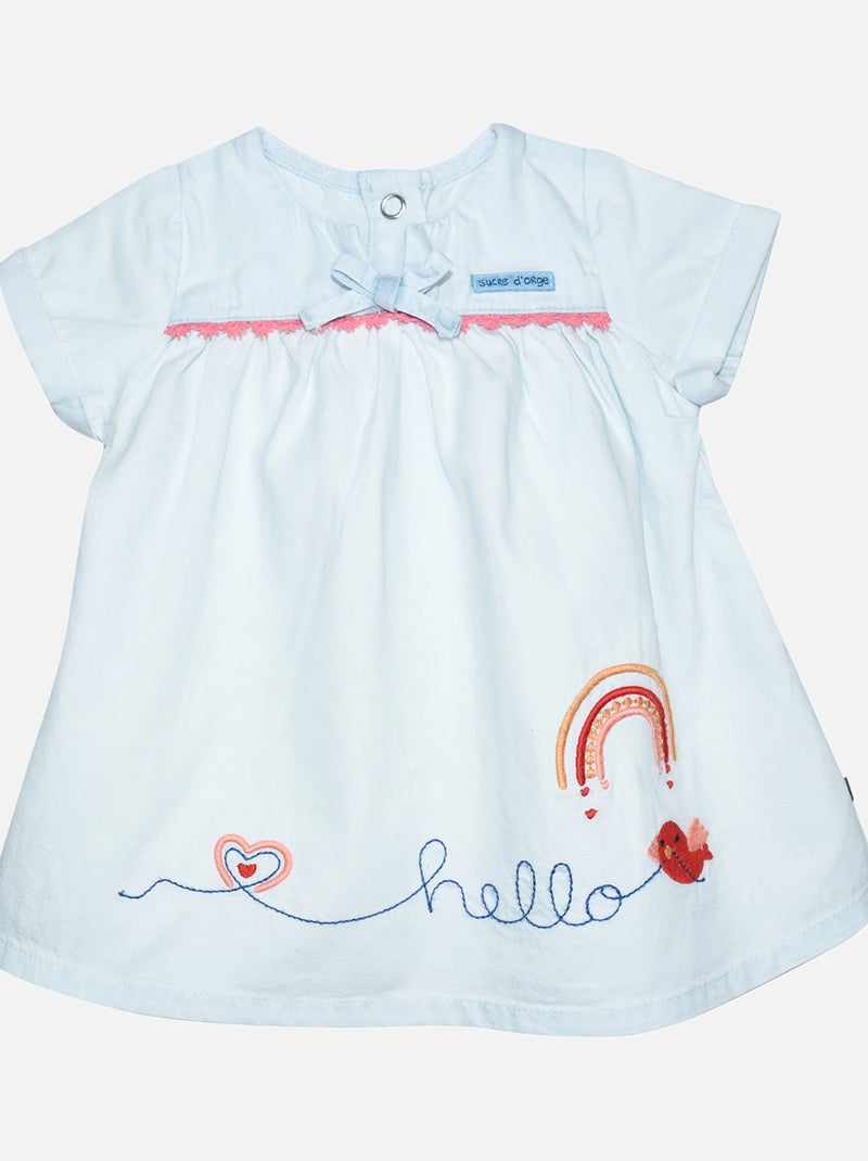 ROBE BLOOMER GAELLE JEAN MANCHES COURTES NAISSANCE Bleu - Kiabi