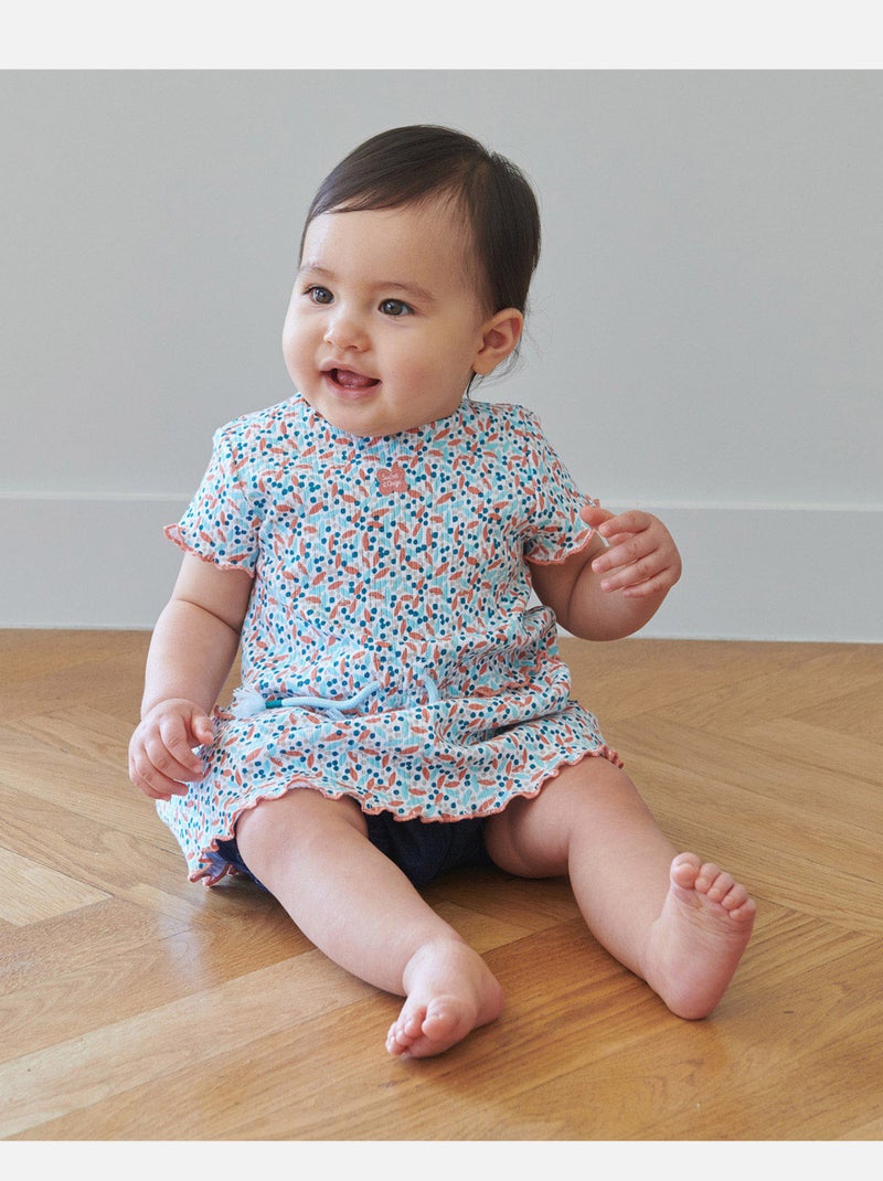 ROBE BLOOMER GEORGIA MANCHES COURTES NAISSANCE Bleu - Kiabi