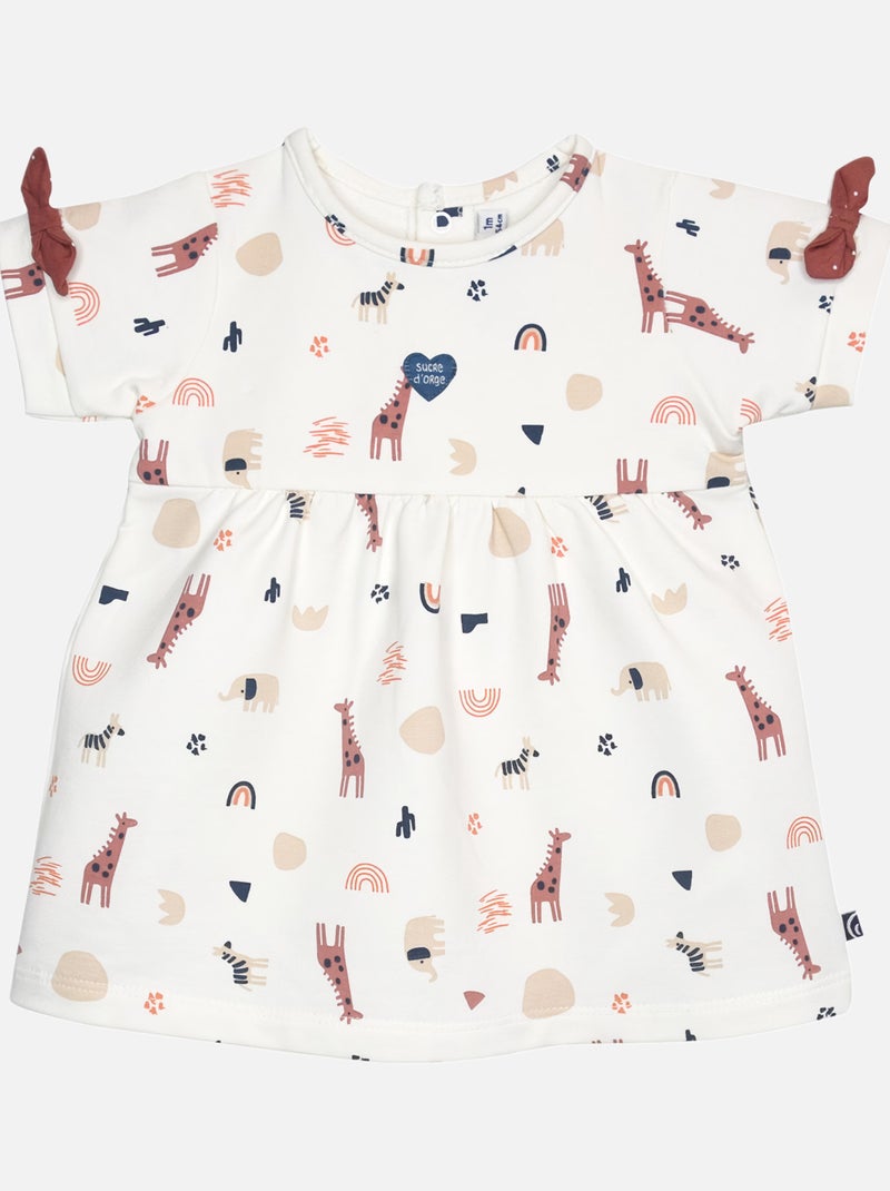 ROBE BLOOMER GIOVANA MOLLETON MANCHES COURTES NAISSANCE Blanc - Kiabi