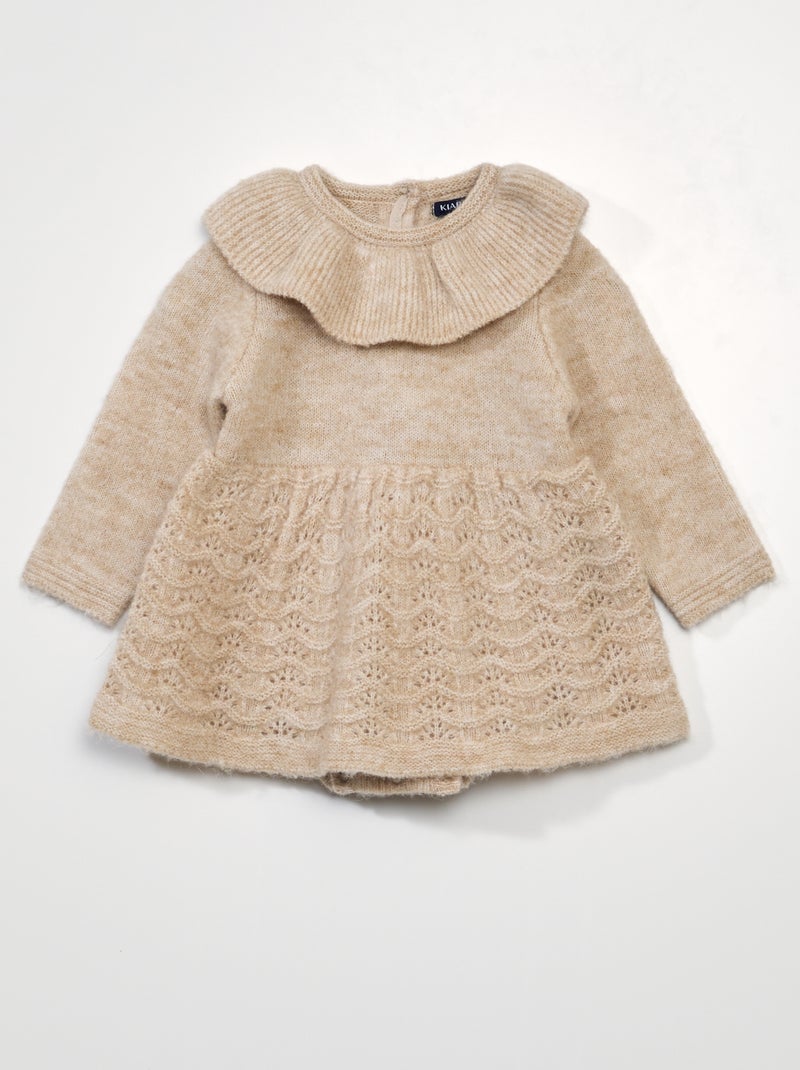 Robe body en maille tricot Beige - Kiabi