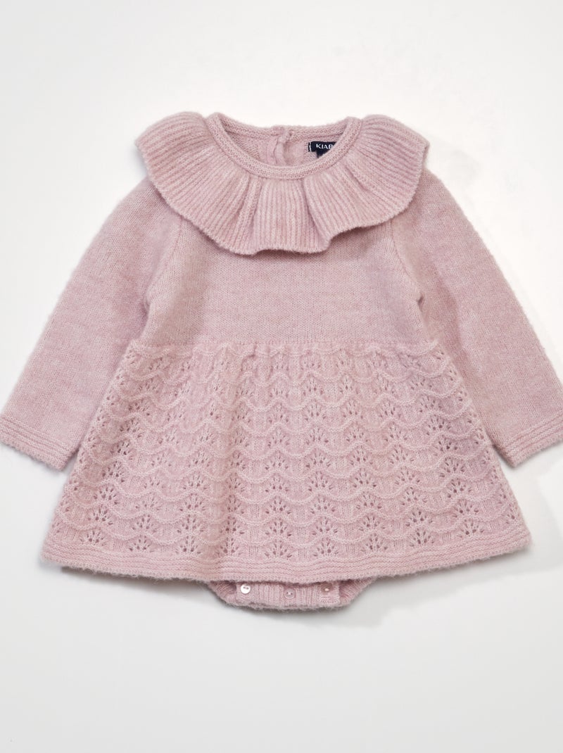 Robe body en maille tricot Rose - Kiabi