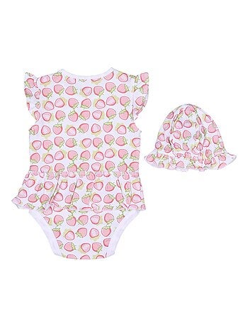 Robe body et chapeau , Fraise Kitikate